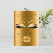 Invitation Fête des mariées Eyes Gold Sparkly Lips (Debout devant)
