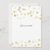 Invitation Fête des mariées Faux Gold Foil Parties scintillan (Dos)