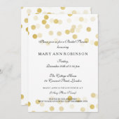 Invitation Fête des mariées Faux Gold Foil Parties scintillan (Devant / Derrière)