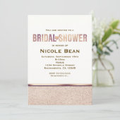 Invitation Fête des mariées Faux Rose Gold Champagne Invitati (Debout devant)