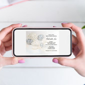 Invitation Fête des mariées Faux White Pearl Diamond Buttons