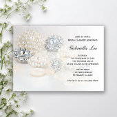 Invitation Fête des mariées Faux White Pearl Diamond Buttons