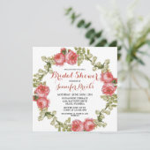 Invitation Fête des mariées féminine classique de couronne ro (Debout devant)