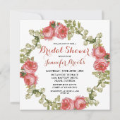 Invitation Fête des mariées féminine classique de couronne ro (Devant)