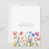 Invitation Fête des mariées Festive Bright Watercolor Flowers (Dos)