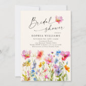 Invitation Fête des mariées Festive Bright Watercolor Flowers (Devant)