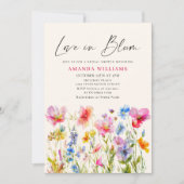 Invitation Fête des mariées Festive Bright Watercolor Flowers (Devant)