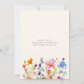 Invitation Fête des mariées Festive Bright Watercolor Flowers (Dos)