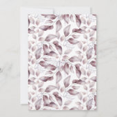 Invitation Fête des mariées Feuille Aquarelle Mauve Rose (Dos)