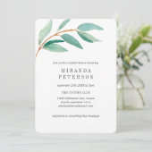 Invitation Fête des mariées Feuille de la branche Eucalyptus  (Debout devant)