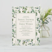 Invitation Fête des mariées Feuille de Sage Moss Green Eucaly (Debout devant)