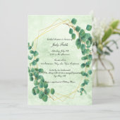 Invitation Fête des mariées Feuille Eucalyptus Géométrique (Debout devant)