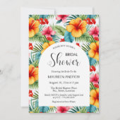 Invitation Fête des mariées Feuille exotique florale tropical (Devant)