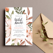 Invitation Fête des mariées Feuille fleurie colorée