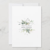 Invitation Fête des mariées Feuille Luxury Green Gold (Dos)