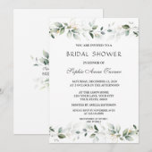 Invitation Fête des mariées Feuille Luxury Green Gold (Devant / Derrière)