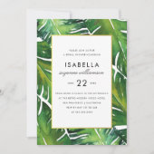 Invitation Fête des mariées Feuille moderne verte tropicale (Devant)