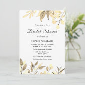 Invitation Fête des mariées feuille or Feuille or (Debout devant)