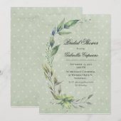 Invitation Fête des mariées Feuille rustique et élégante (Devant / Derrière)