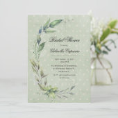 Invitation Fête des mariées Feuille rustique et élégante (Debout devant)