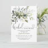 Invitation Fête des mariées Feuille simple d'eucalyptus (Debout devant)