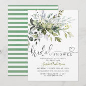 Invitation Fête des mariées Feuille simple d'eucalyptus (Devant / Derrière)