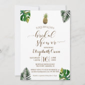 Invitation Fête des mariées Feuille tropicale Ananas Luau (Devant)