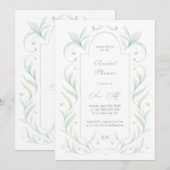 Invitation Fête des mariées Feuille verte (Devant / Derrière)