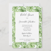 Invitation Fête des mariées Feuille verte tropicale (Devant)