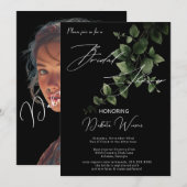 Invitation Fête des mariées Feuille Wild Garden (Devant / Derrière)