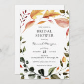 Invitation Fête des mariées Feuilles d'automne (Devant / Derrière)