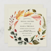 Invitation Fête des mariées Feuilles d'automne (Devant / Derrière)