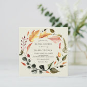 Invitation Fête des mariées Feuilles d'automne (Debout devant)