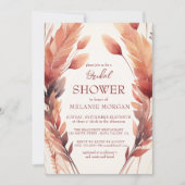 Invitation Fête des mariées Feuilles et plumes automnales (Devant)