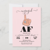 Invitation Fête des mariées Fiançailles amusante AF engagée (Devant)