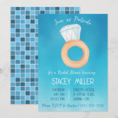 Invitation Fête des mariées Fiançailles de la Piscine (Devant / Derrière)