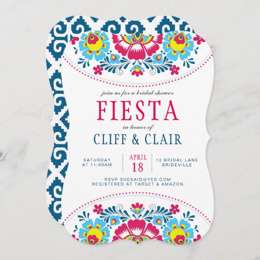 Invitation Fête des mariées Fiesta (Devant / Derrière)