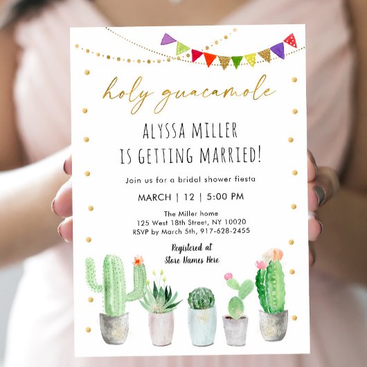 Invitation Fête des mariées Fiesta Cactus