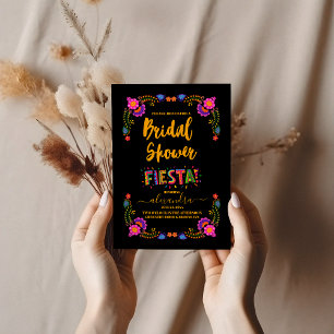 Invitation Fête des mariées Fiesta colorée Fleurs mexicaines