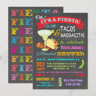 Invitation Fête des mariées Fiesta mexicaine Chalkboard