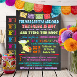 Invitation Fête des mariées Fiesta mexicaine Chalkboard<br><div class="desc">Jolie et colorée mexicaine Fiesta Couples Bridal Shower Invitations avec des bannières lumineuses,  la typographie amusante,  une grande margarita et taco sur un arrière - plan de tableau noir. Alors prenez une boisson froide et une salsa chaude avec cette merveilleuse invitation. Illustration tirée à la main par McBooboo.</div>