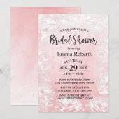 Invitation Fête des mariées fille aquarelle Rose Floral (Devant / Derrière)