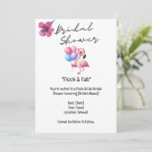 Invitation Fête des mariées Flamant rose (Debout devant)