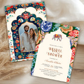 Invitation Fête des mariées flamboyante de l'art populaire in