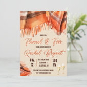 Invitation Fête des mariées flanelle et fizz, automne, orange (Debout devant)
