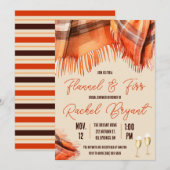 Invitation Fête des mariées flanelle et fizz, automne, orange (Devant / Derrière)