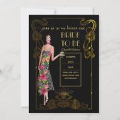 Invitation Fête des mariées Flapper Art Déco Gatsby des année (Devant)