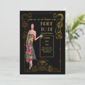 Invitation Fête des mariées Flapper Art Déco Gatsby des année (Debout devant)