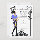 Invitation Fête des mariées Flapper Art Déco Gatsby des année (Devant)