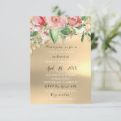 Invitation Fête des mariées Fleur Brunch Green Mint Roses (Debout devant)